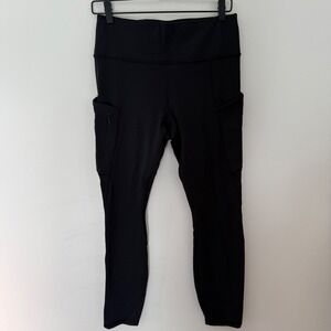 Athleta women's Leggings Medium Black High Rise Pockets Athletic Tights